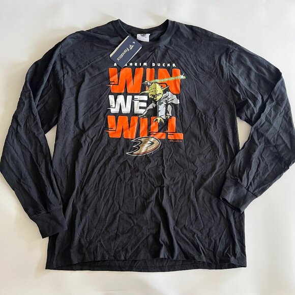 NWT Mens XL Anaheim Ducks Star Wars Long Sleeve Shirt - Picture 1 of 7